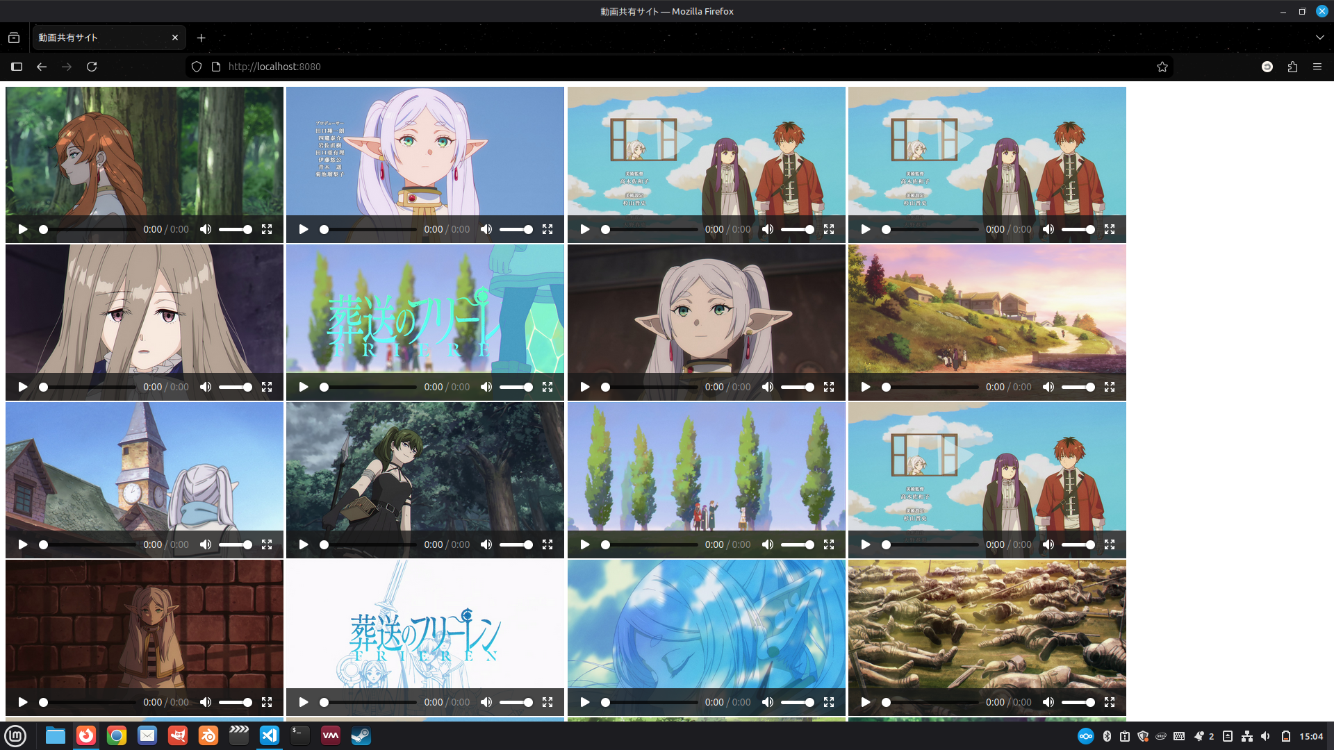 動画共有サイトのテストアプリの画像です